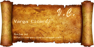 Varga Ciceró névjegykártya